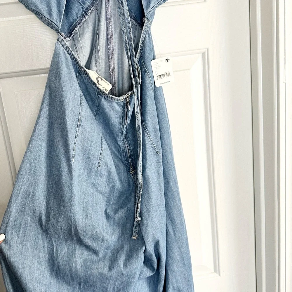 Free People Denim Jumpsuit-S- NWT - Picture 7 of 13